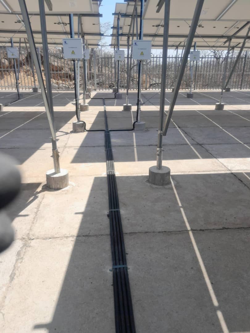 Professional solar panel cabling and conduit work